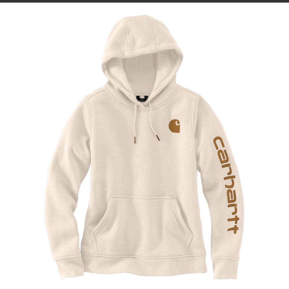 Carhartt Off-White Hoodie with Brown Accents